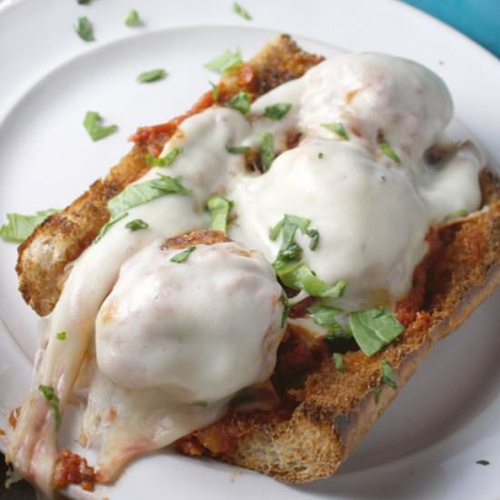 Open Faced Turkey Meatball Subs