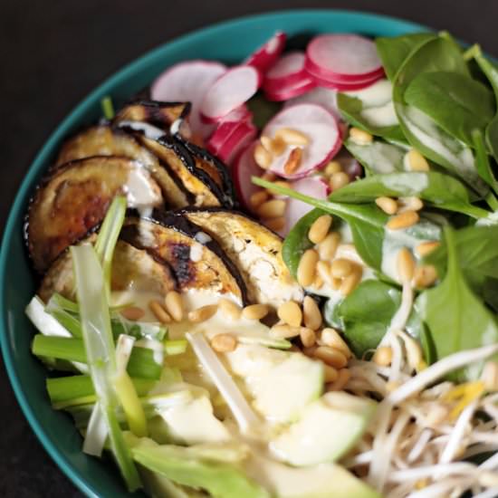Spinach Salad with Aubergines