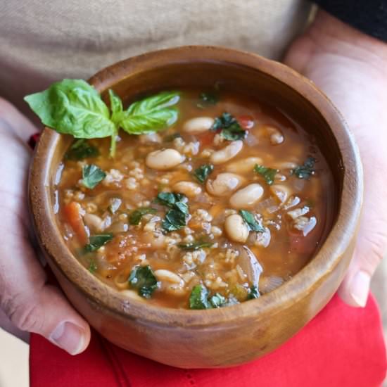 Italian White Bean Basil Soup