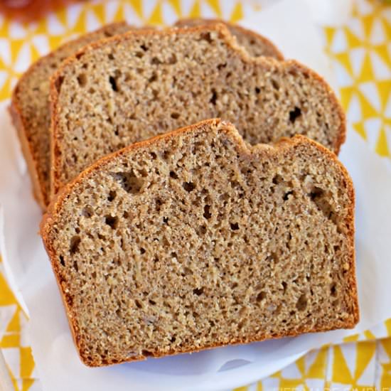 Honey Whole Wheat Banana Bread