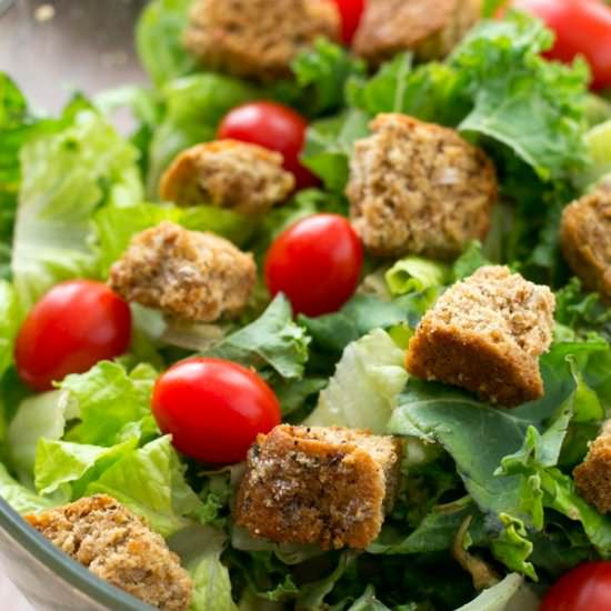 Easy Garlic-Herb Salad Croutons