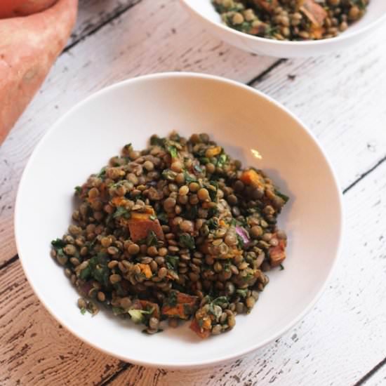Sweet Potato, Lentil, & Kale Salad