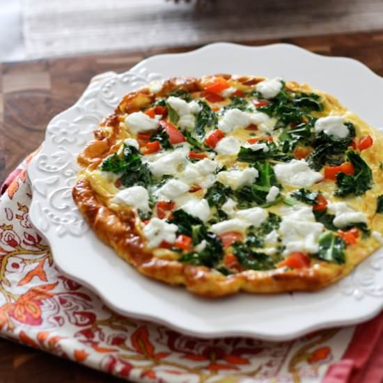 Kale, Pepper & Goat Cheese Frittata