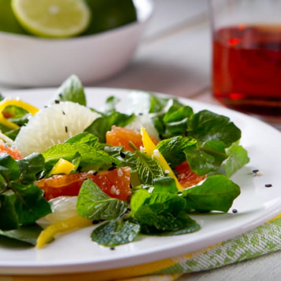 Pomelo, citrus and mint salad