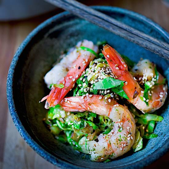 Furikake Shrimp & Brussel Sprouts
