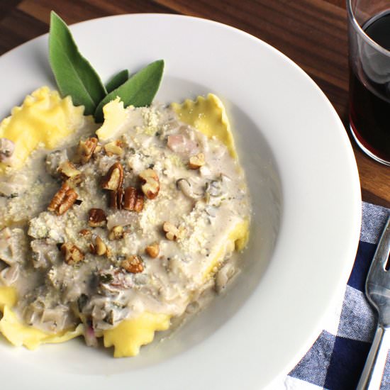 Homemade Ravioli & Sage Cream Sauce