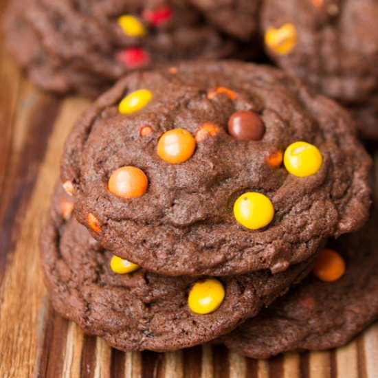 Chocolate Reese’s Pieces Cookies