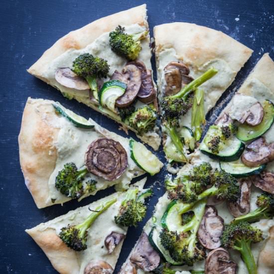 Roasted Vegetable & Hummus Pizza