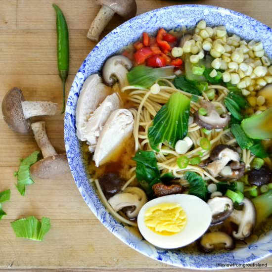 Miso Ramen with Shitake and Chicken