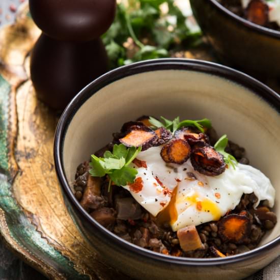 Puy Lentil with Poached Egg
