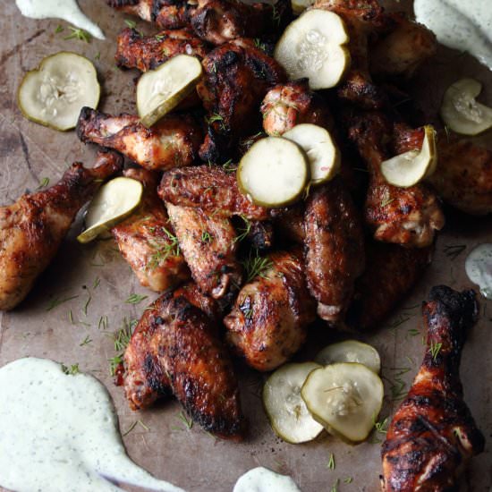 Grilled Pickle Chicken Wings