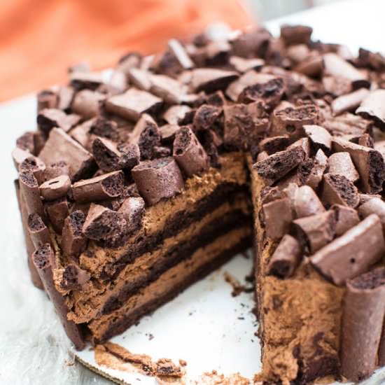 Chocolate Mousse Meringue Cake