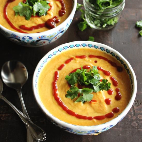 Spicy coconut carrot soup