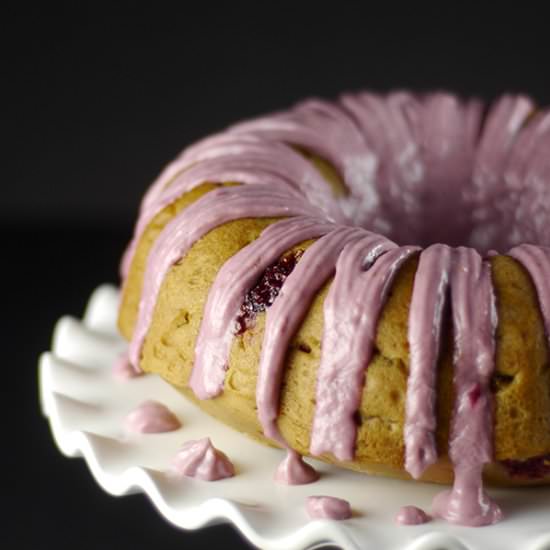 Raspberry Rhubarb Bundt Cake