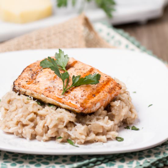Parmesan Truffle Risotto w/Salmon