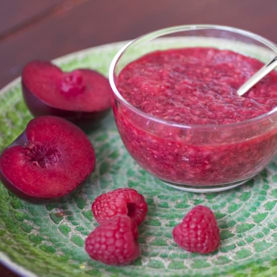 Raspberry and Plum Chia Seed Jam