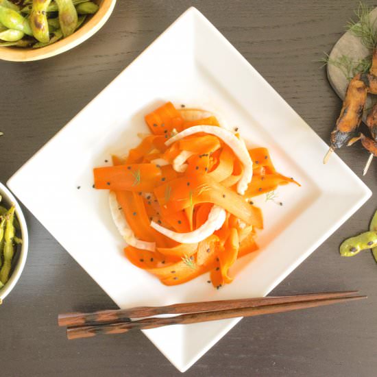 Shaved carrot fennel salad