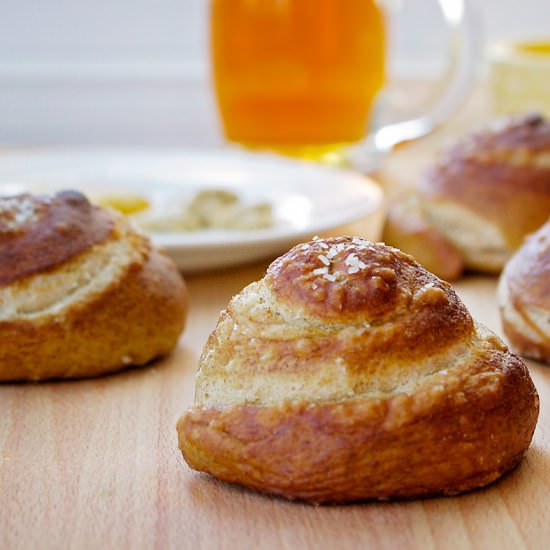 Sourdough Pretzel Rolls