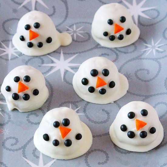 Snowman Cookie Dough Truffles