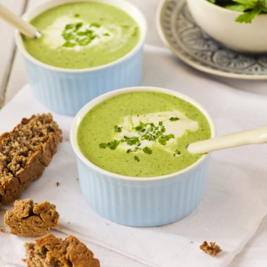 Creamy Spinach Soup with Rice