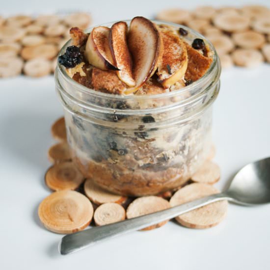 Mason jar bread pudding