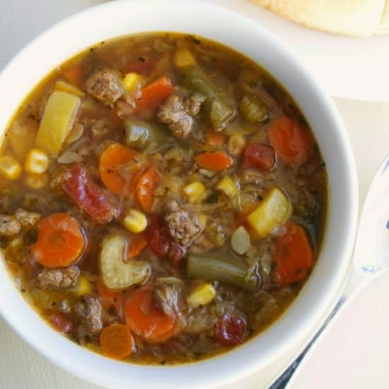 Slow Cooker Vegetable Beef Soup