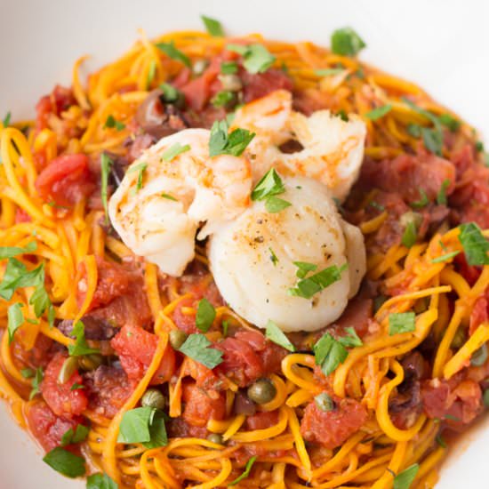 Scallop and Shrimp Puttanesca