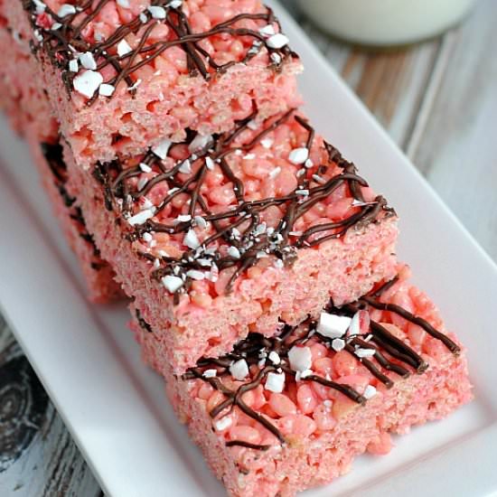 Peppermint Rice Krispie Treats