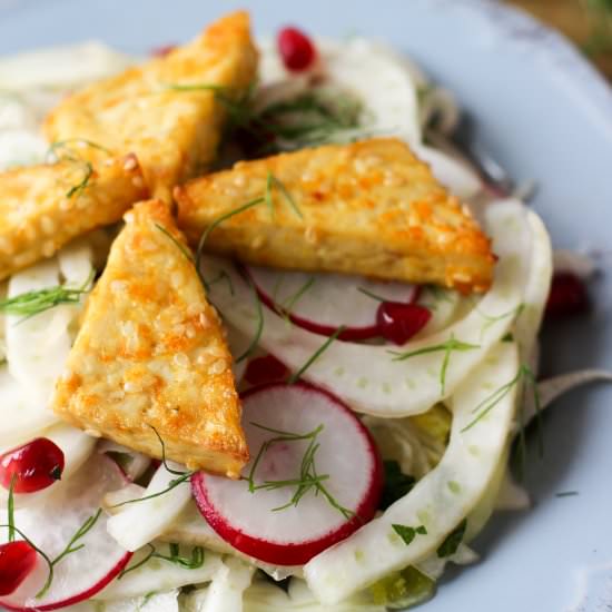 Orange-Sesame Tofu and Fennel Salad