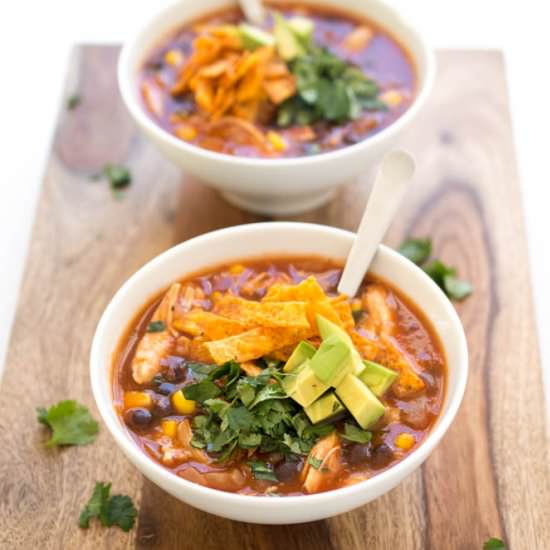 20 Minute Chicken Tortilla Soup