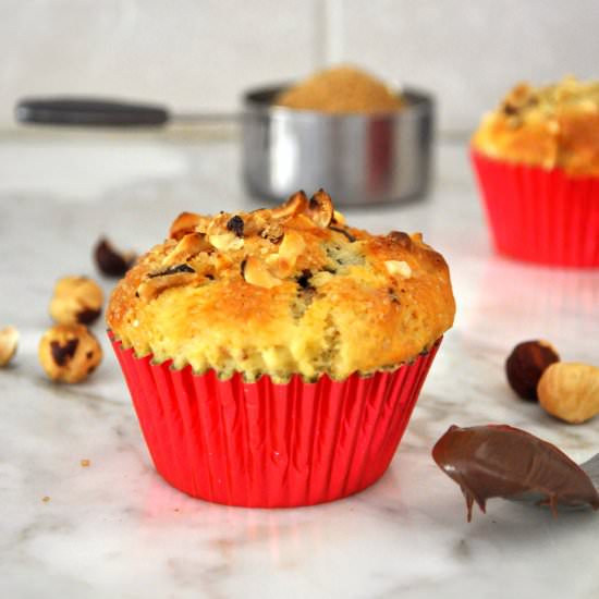 Banana, Walnut, and Nutella Muffins