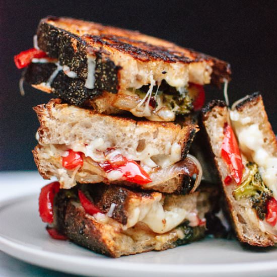 Roasted Broccoli Grilled Cheese
