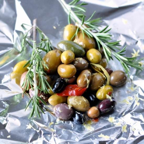 Warm Rosemary Olives with Lemon