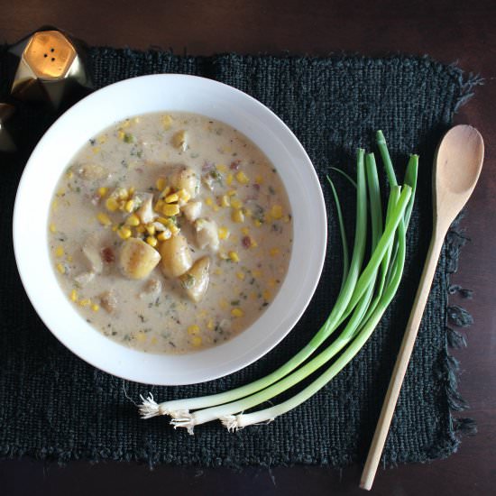 corn and cod chowder