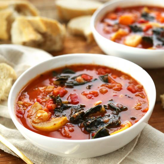 Tomato Veggie White Bean Soup