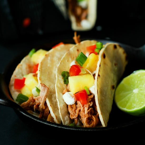 Crock Pot Hawaiian Pork Tacos