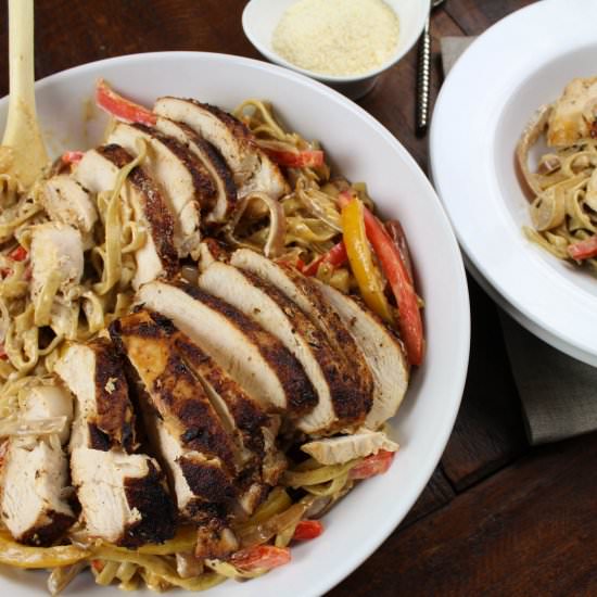 Cajun Spiced Chicken and Fettuccine