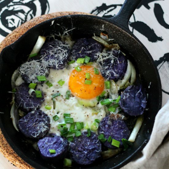 violet potato tortilla
