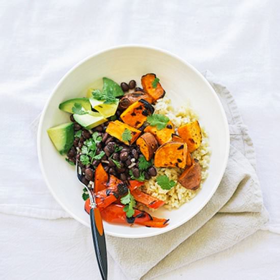 sweet potato burrito bowls