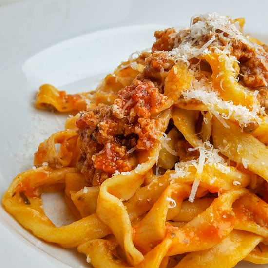 Homemade tagliatelle