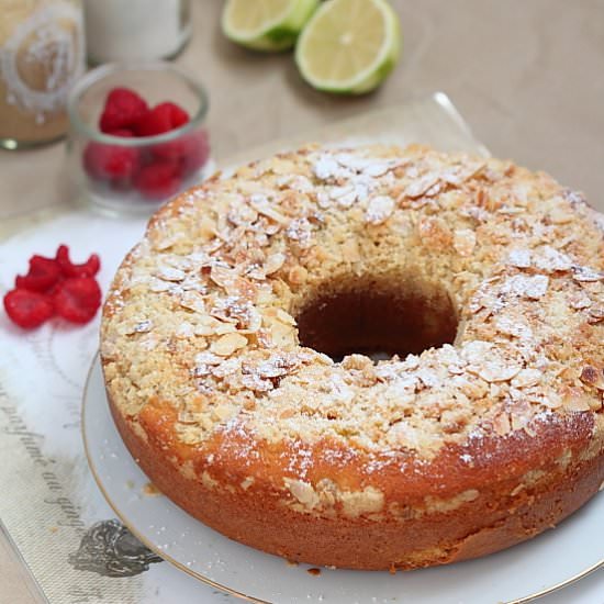 Raspberry and almond cake