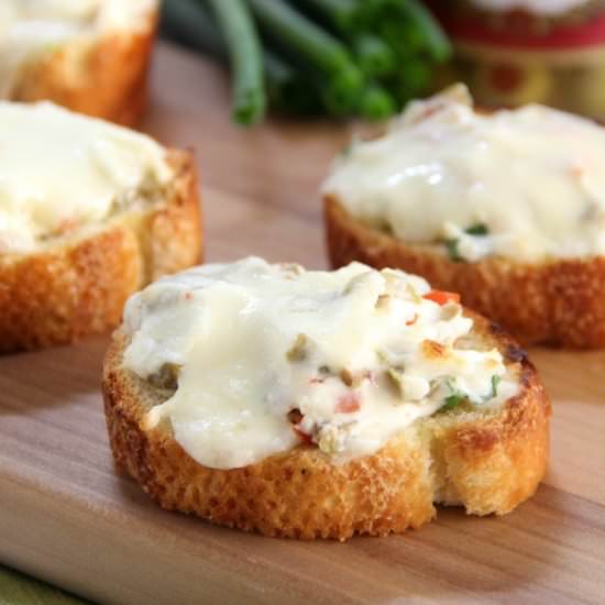 Cheesy Olive Toasts