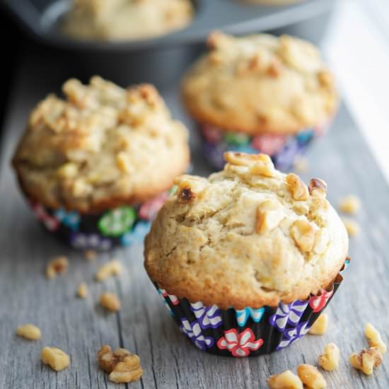 Jumbo Banana Walnut Muffins
