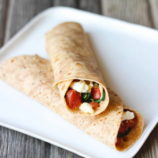 Spinach Feta Egg White Wraps