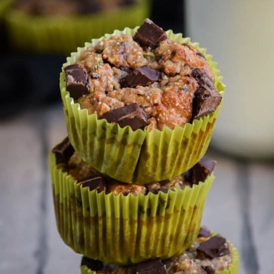 Skinny Chocolate Zucchini Muffins