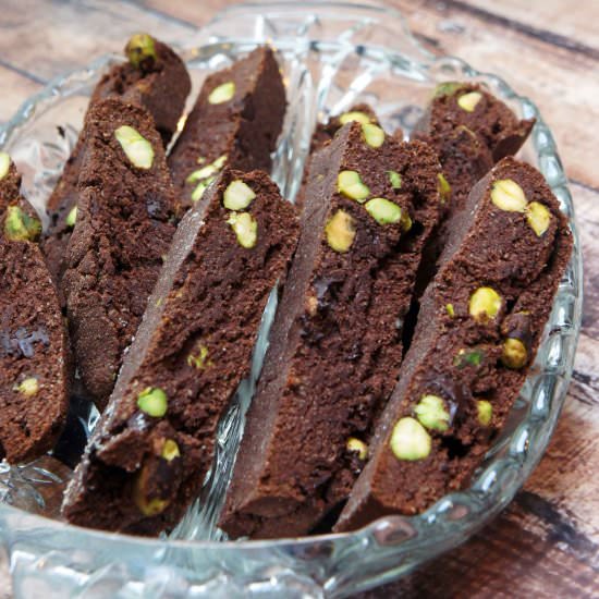 Double Chocolate Pistachio Biscotti