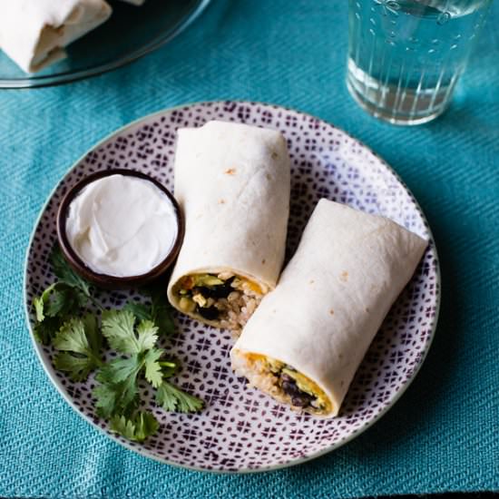 Garden Veggie Freezer Burritos