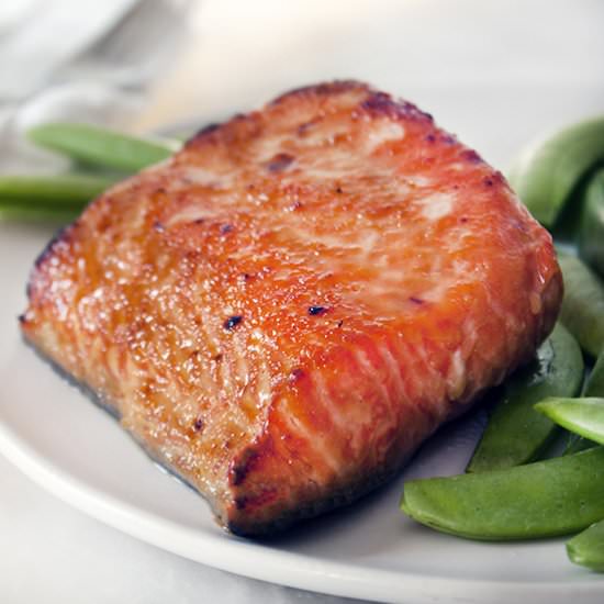 Miso Glazed Salmon with Snap Peas