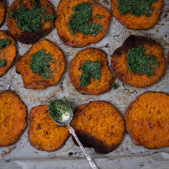 Roasted Sweet Potato + Kale Pesto