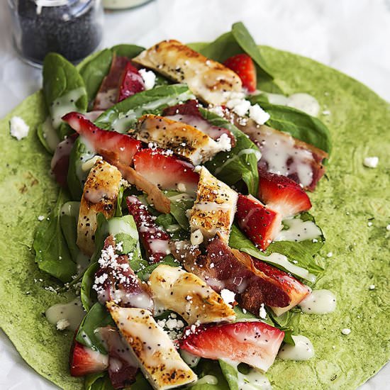 Strawberry Chicken Spinach Wraps